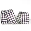 A&B Floral Antique Diamond Plaid Ribbon, 2.5" x 10yd.