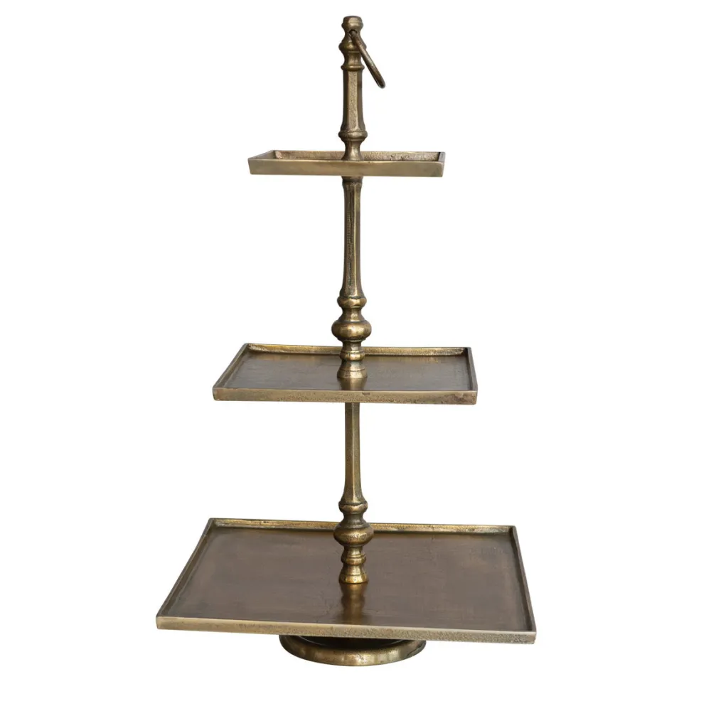 Creative Coop Antique Finish Three - Tier Tray
