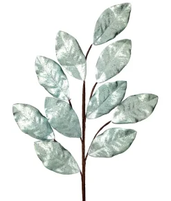 Regency Aqua Glitter Magnolia Leaf Spray