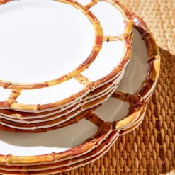 Two's Company Bamboo Touch Dinner Plate Set