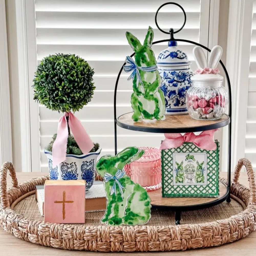 The Round Top Collection Beck’s Boxwood Bunnies Mini Gallery Art