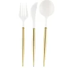 Sophistiplate Bella Cutlery, White & Gold