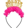 Festive Gal Best Mom Ever Headband, Hot Pink