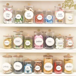 Happy Everything Big Wooden Lid Glass Jar by !