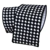 Farrisilk Black and White Houndstooth Ribbon 4"X10YD
