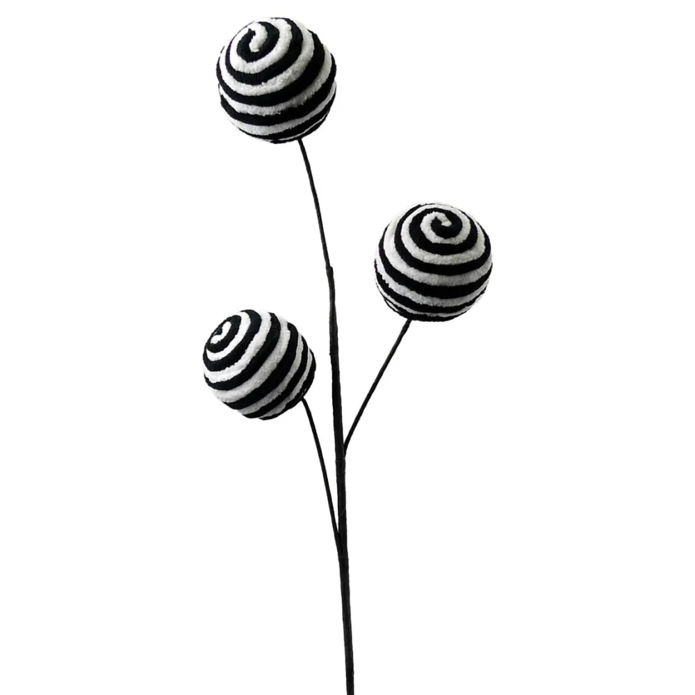Liberty Floral Black and White Twirl Ball Spray