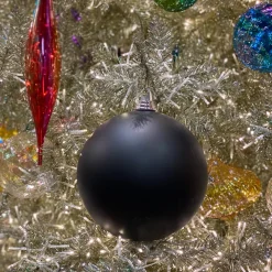 Farrisilk Black Matte Ball Ornament, 8"