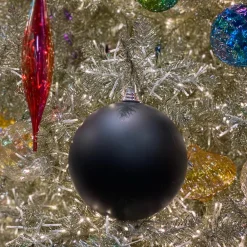Farrisilk Black Matte Ball Ornament, 6