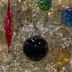 Farrisilk Black Shiny Ball Ornament, 6"