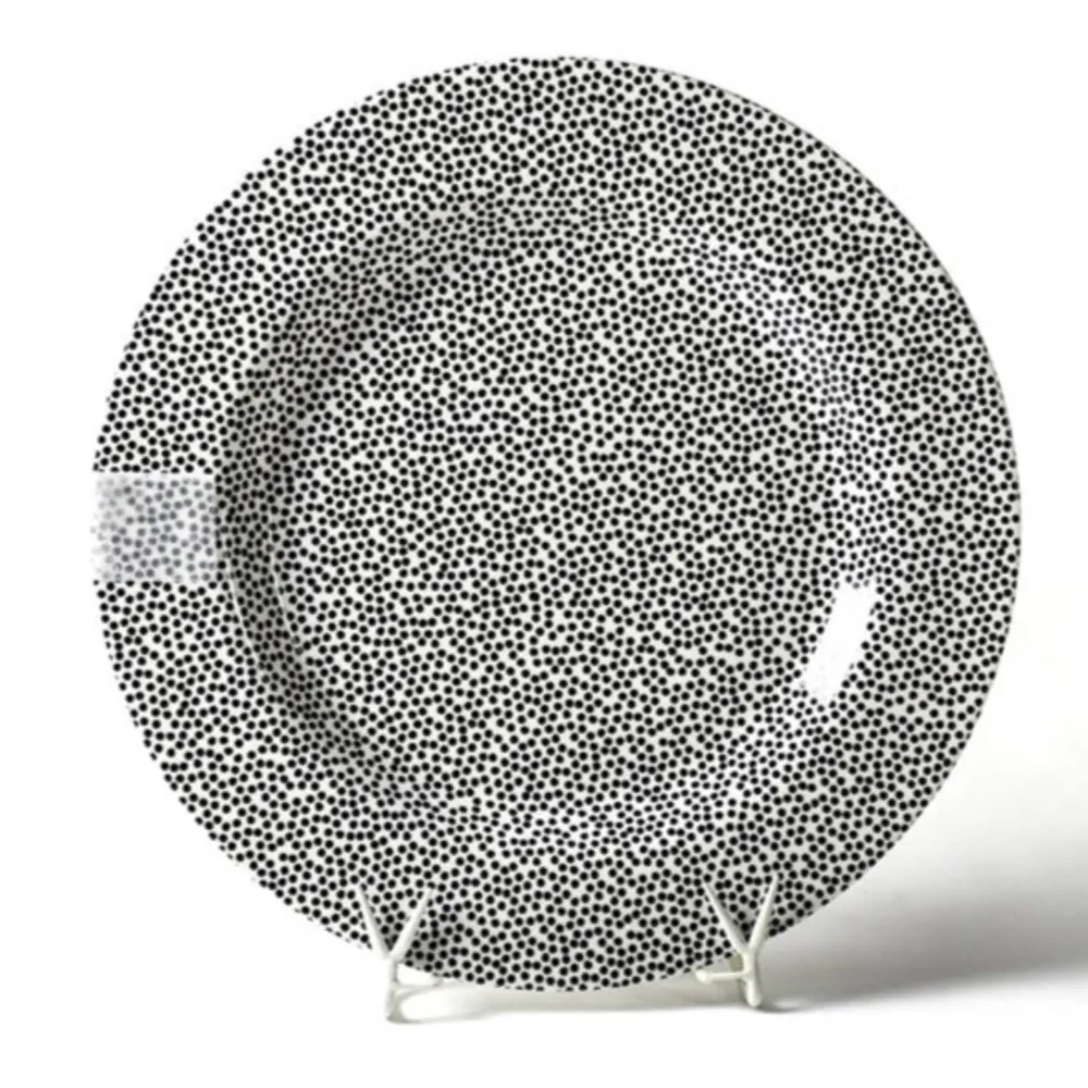 Happy Everything Black Small Dot Big Round Entertaining Platter by !