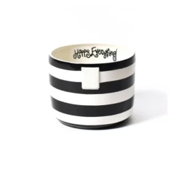 Happy Everything Black Stripe Mini Bowl by !