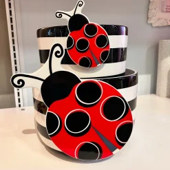 Happy Everything Black Stripe Mini Bowl by !