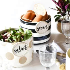 Happy Everything Black Stripe Mini Bowl by !