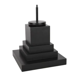 The Round Top Collection Black Wood Display Stand, Short