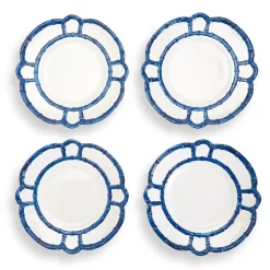 Two's Company Blue Bamboo Touch Dinner Plate Set