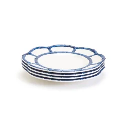 Two's Company Blue Bamboo Touch Salad Plate Set