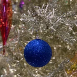 Farrisilk Blue Glitter Ball Ornament, 8"