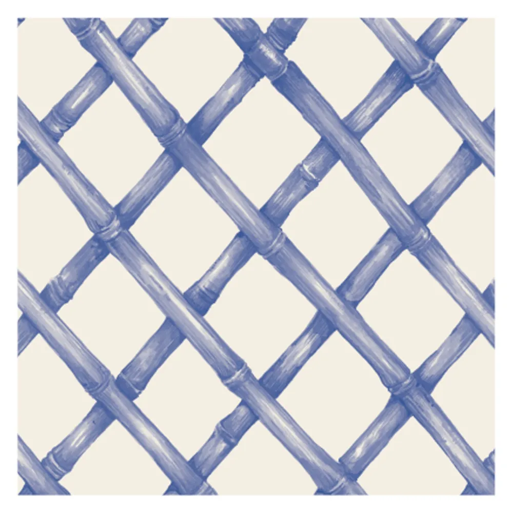 Hester & Cook Blue Lattice Cocktail Napkin Set