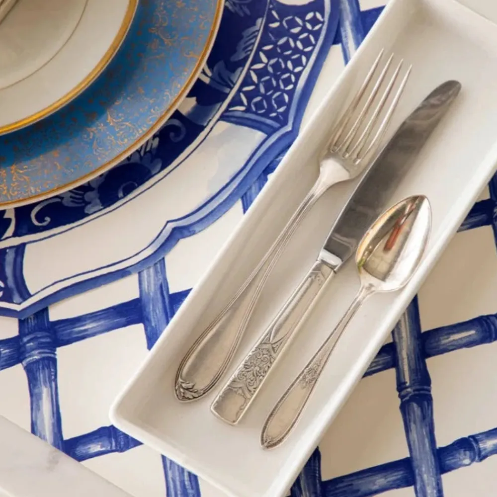 Hester & Cook Blue Lattice Placemat Set