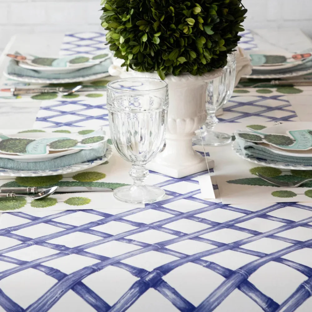 Hester & Cook Blue Lattice Runner