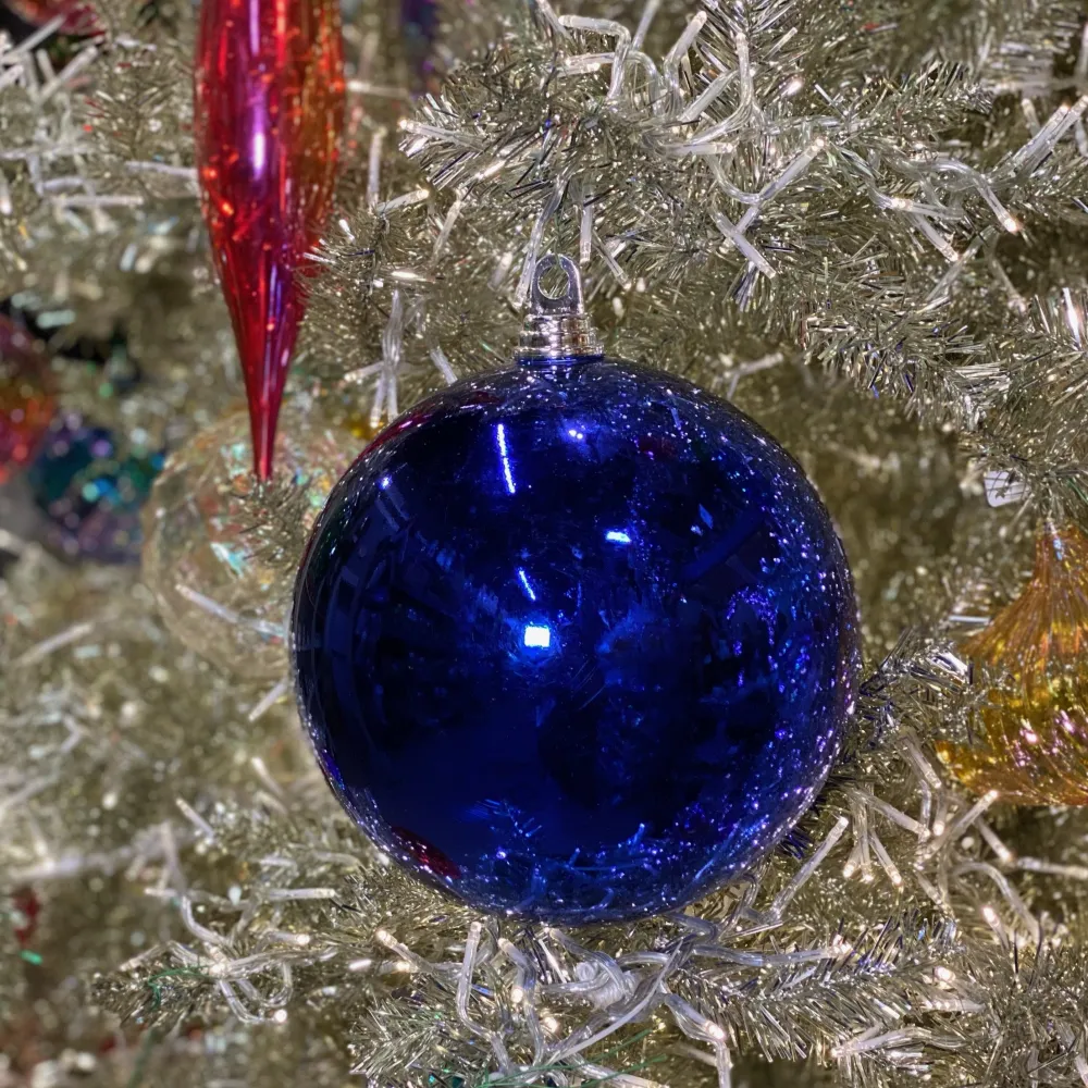 Farrisilk Blue Shiny Ball Ornament, 8"