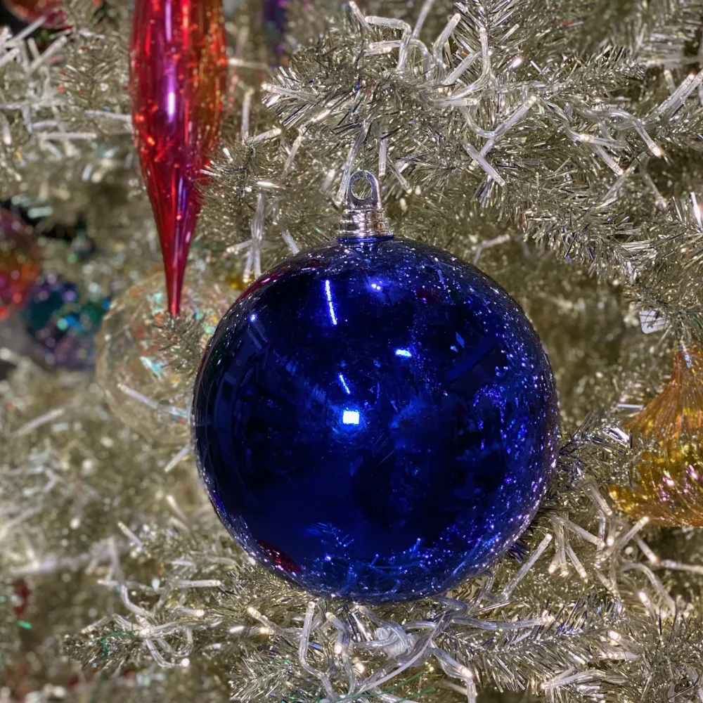 Farrisilk Blue Shiny Ball Ornament, 4"