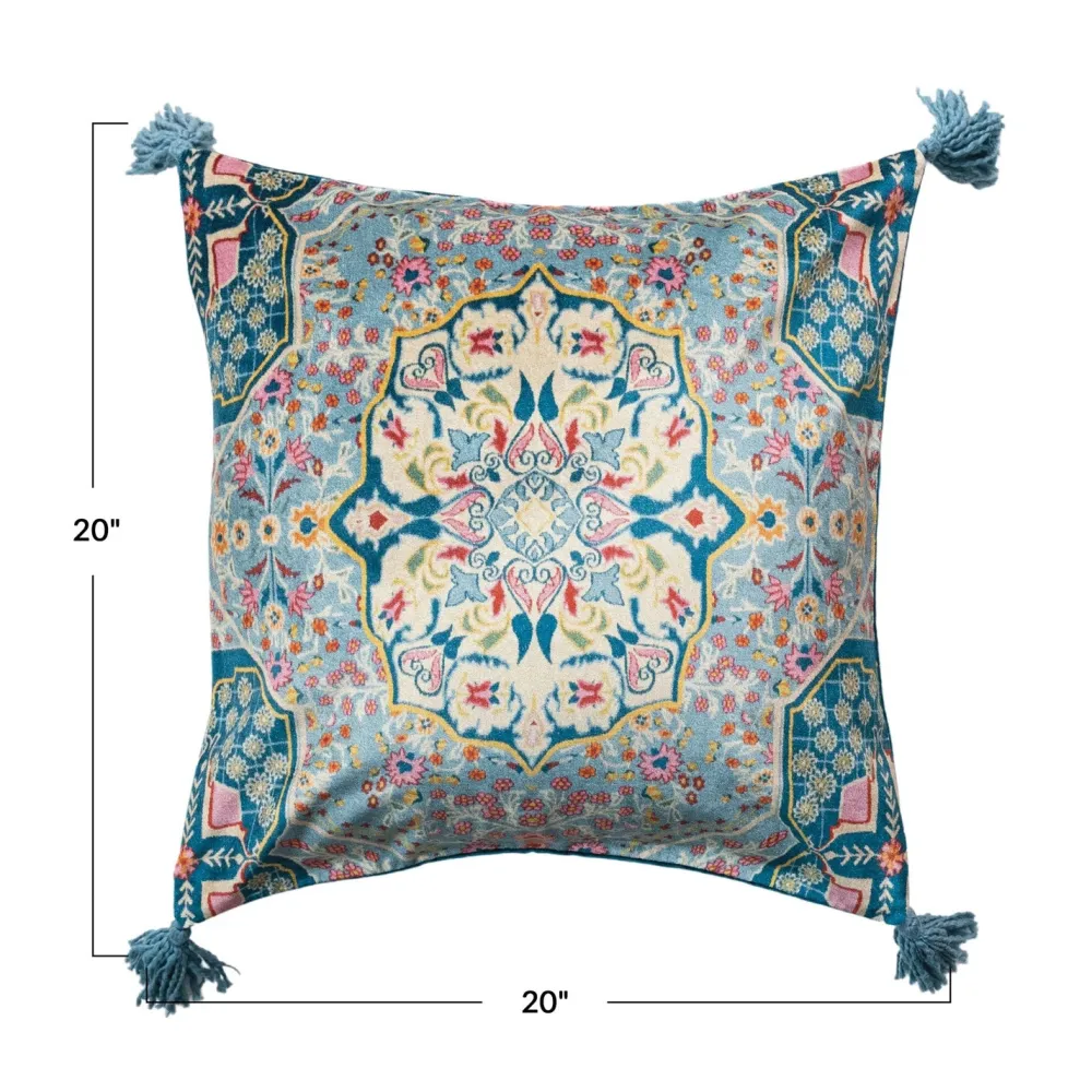 Creative Coop Bohemian Vintage Carpet Pattern Pillow