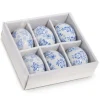 RAZ Box of 6 Blue Floral Eggs