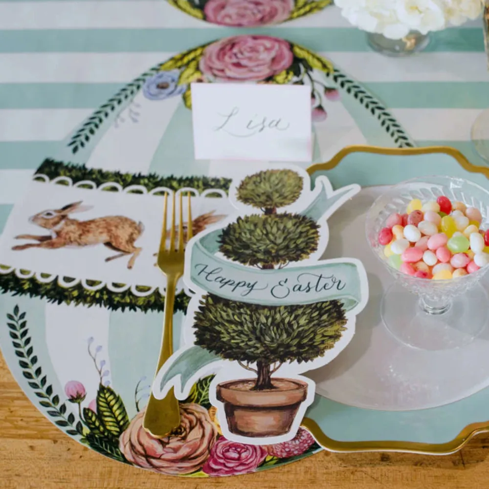 Hester & Cook Boxwood Bunny Egg Placemat Set