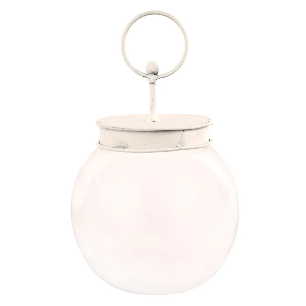 The Round Top Collection Bubble Jar with White Lid