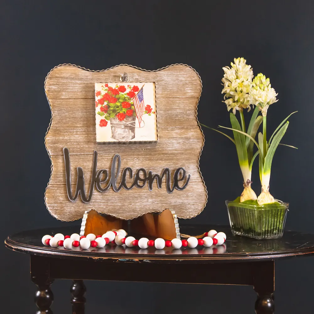 The Round Top Collection Bucket of Geraniums Mini Gallery Art