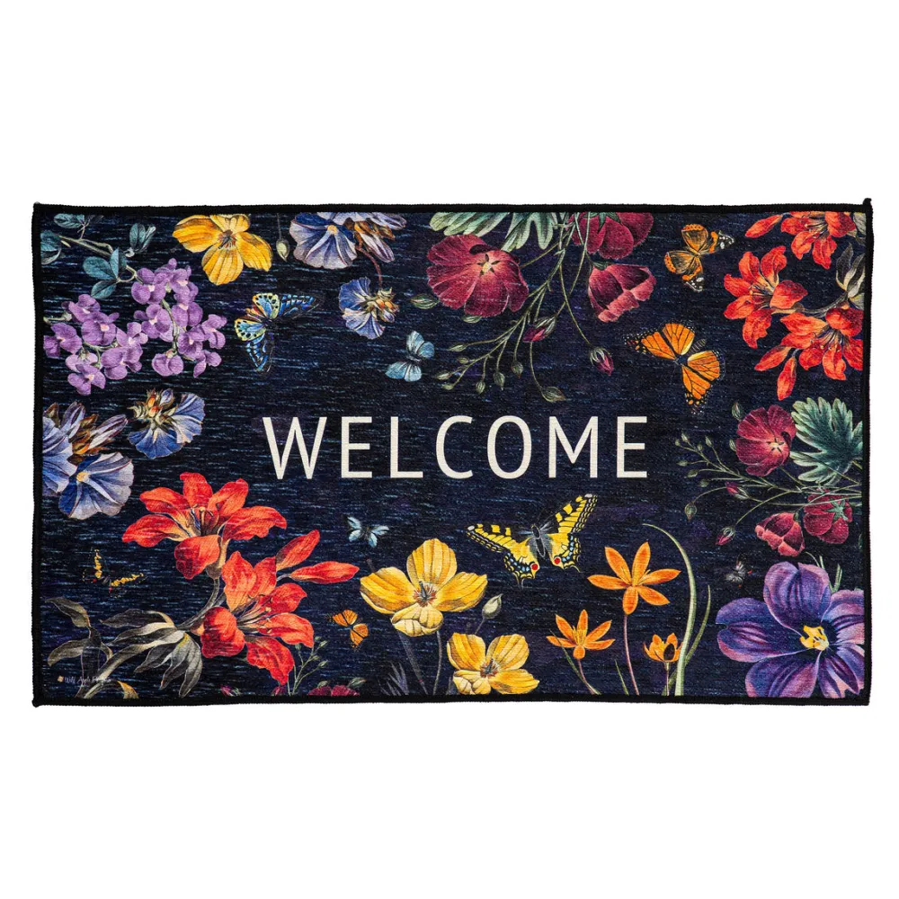 Evergreen Butterfly Garden Washable Indoor/Outdoor Mat