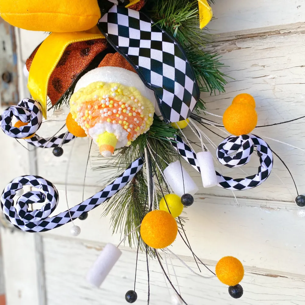 Liberty Floral Candy Corn Cupcake Pick