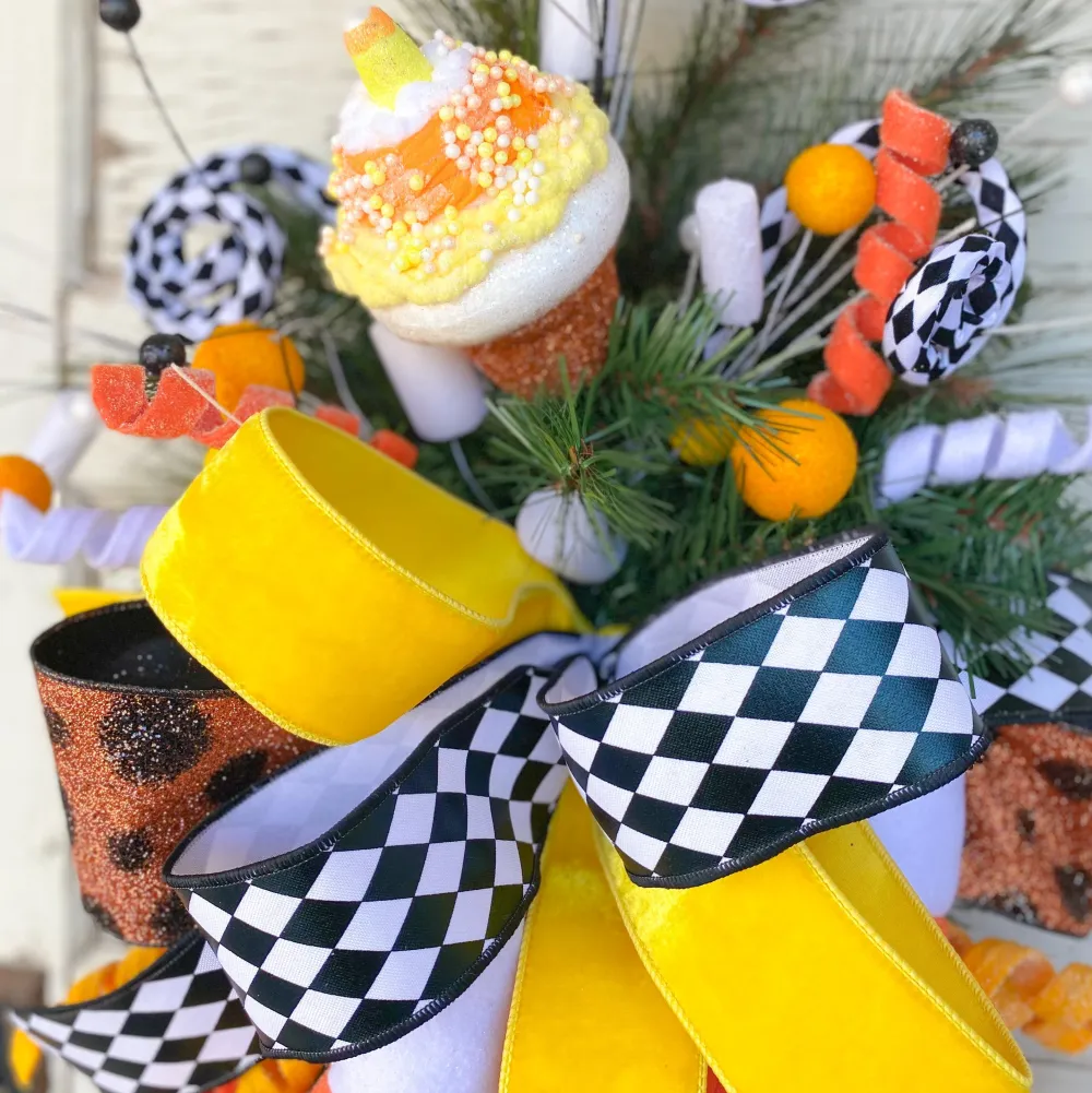 Liberty Floral Candy Corn Cupcake Pick