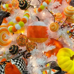 Liberty Floral Candy Corn Felt Ball Spray