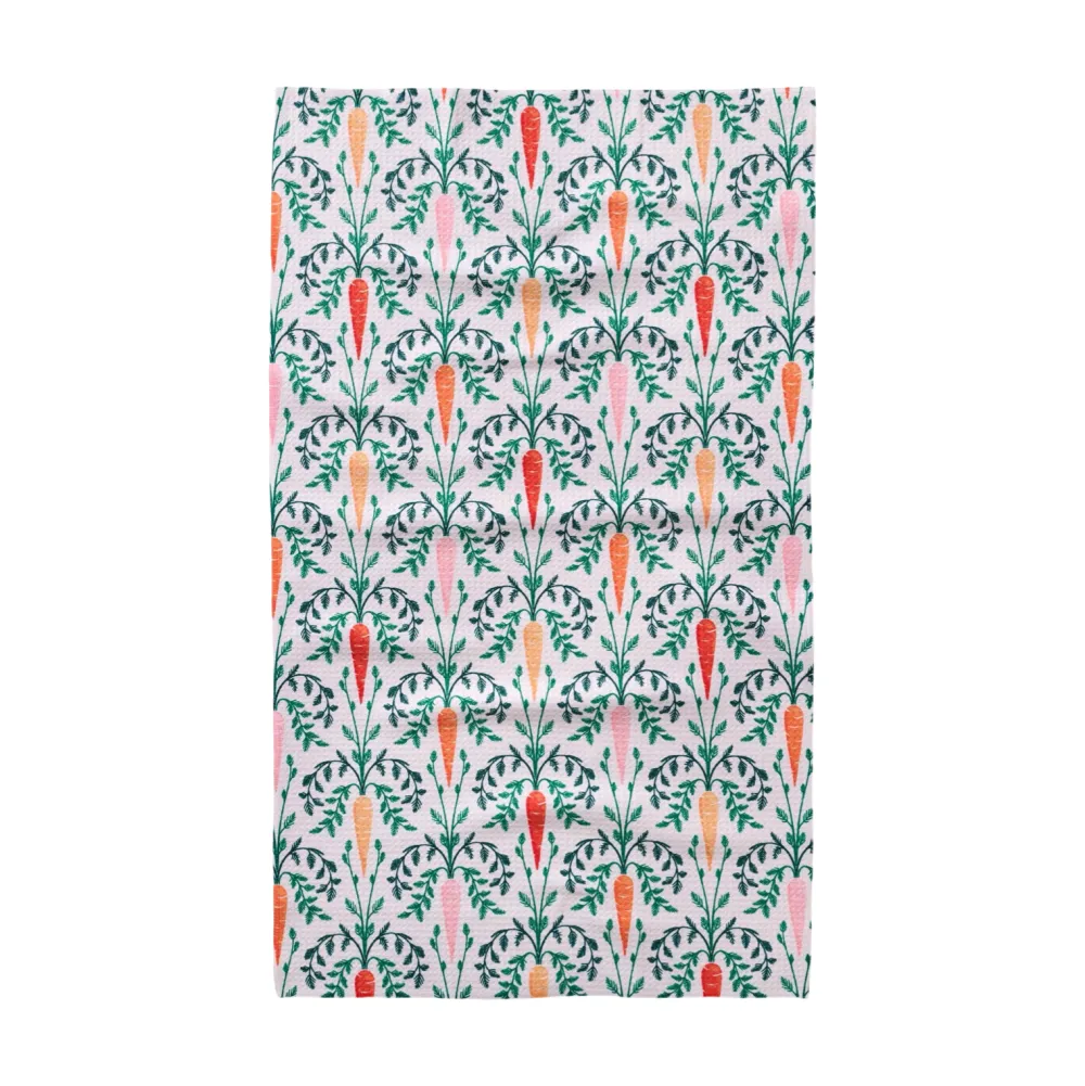 Geometry Carrot Damask Tea Towel