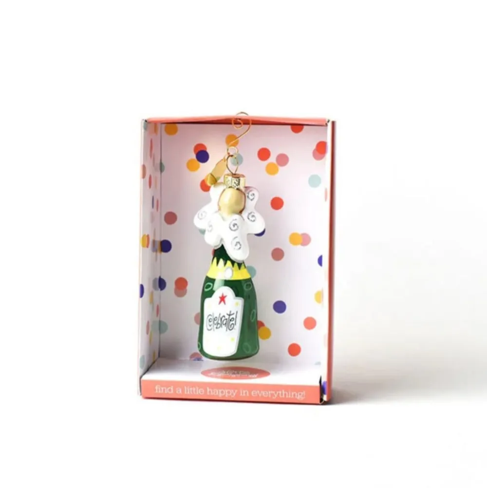 Happy Everything Champagne Celebrate Shaped Ornament