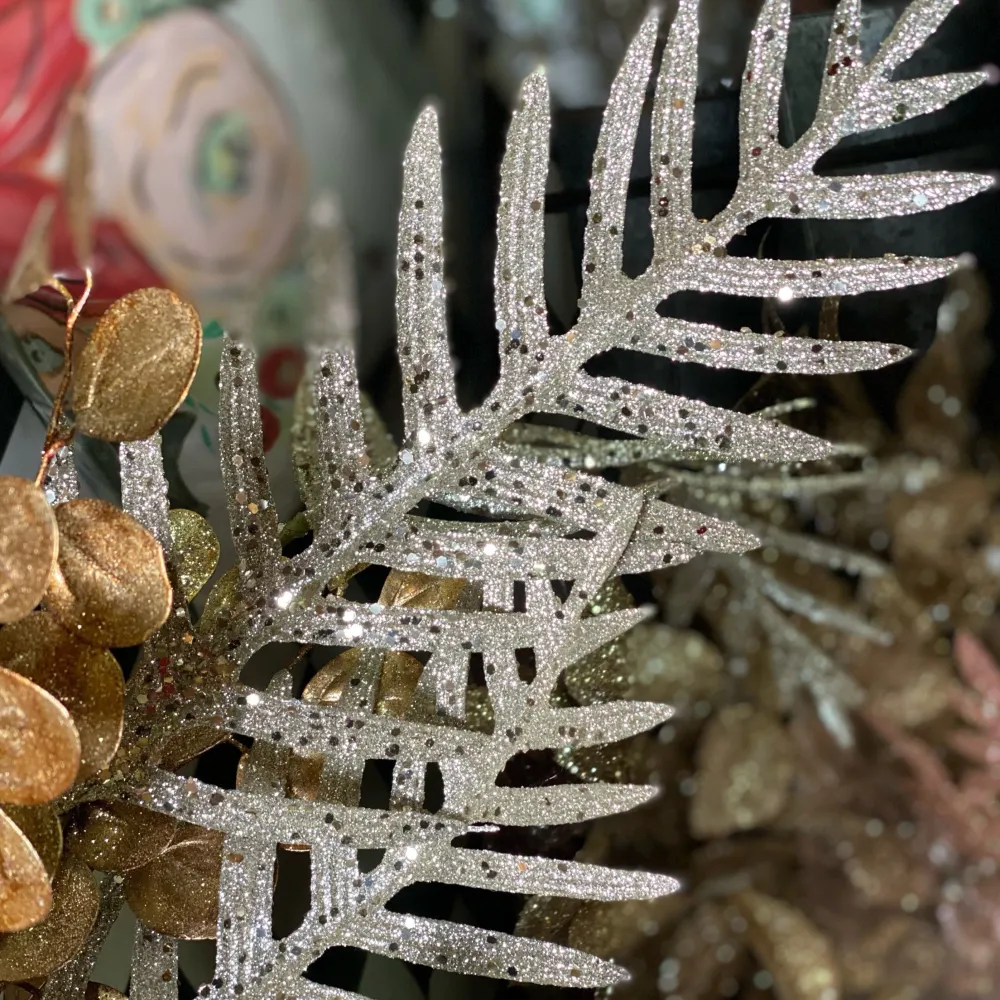 Regency Champagne Glitter Fern Spray