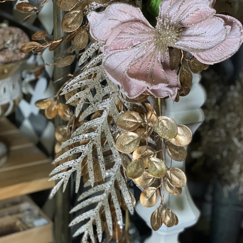 Regency Champagne Glitter Fern Spray