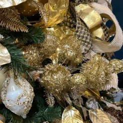 Creative Coop Champagne Tinsel Ball Pick