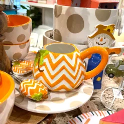 Happy Everything Chevron Pumpkin Shaped Mug by !