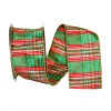 Reliant Ribbon Christmas Dupioni Plaid Ribbon, 2.5" X 10YD