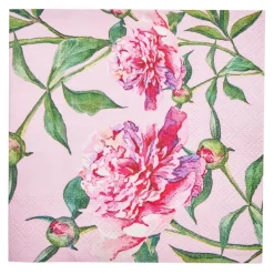 Sophistiplate Cocktail Napkin, Pink Peonies