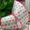 D. Stevens Conversation Hearts on White Ribbon with Pink Edge, 4“ x 10YD