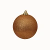 Farrisilk Copper Glitter Ball Ornament, 6"