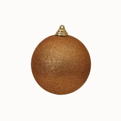 Farrisilk Copper Glitter Ball Ornament, 6"