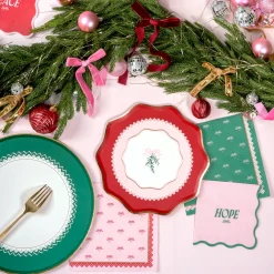 Harlow & Grey Coquette Christmas Large Bows Party Plates