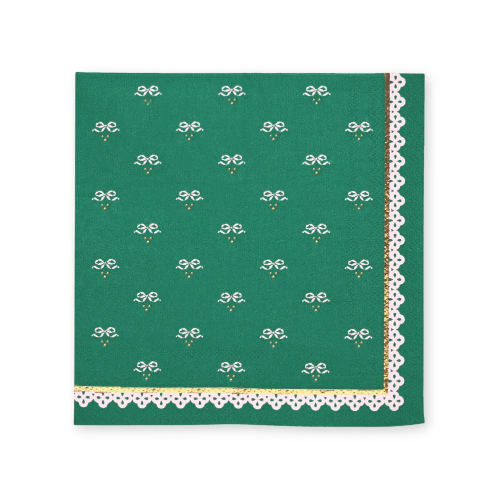 Harlow & Grey Coquette Christmas Large Bows Party Napkins