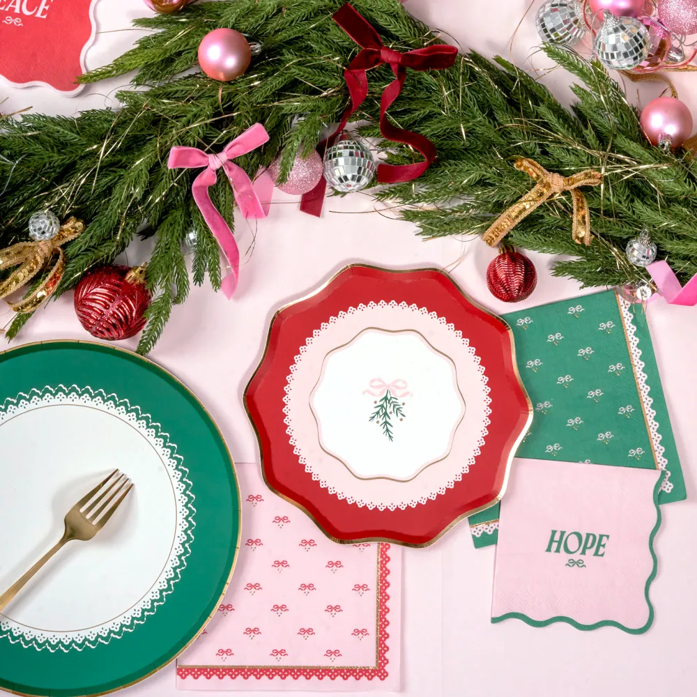 Harlow & Grey Coquette Christmas Large Bows Party Napkins