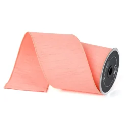 Farrisilk Coral Dupion Ribbon, 4" X 10YD
